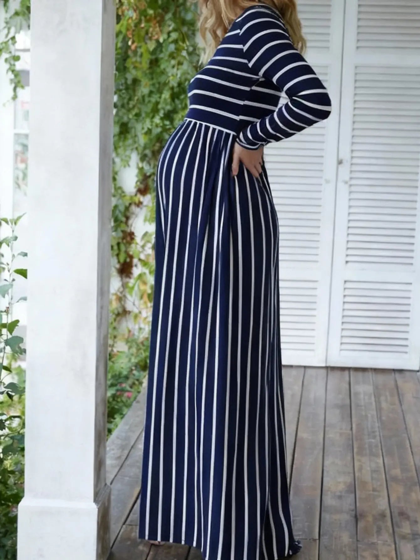 Stripped Maternity Dress