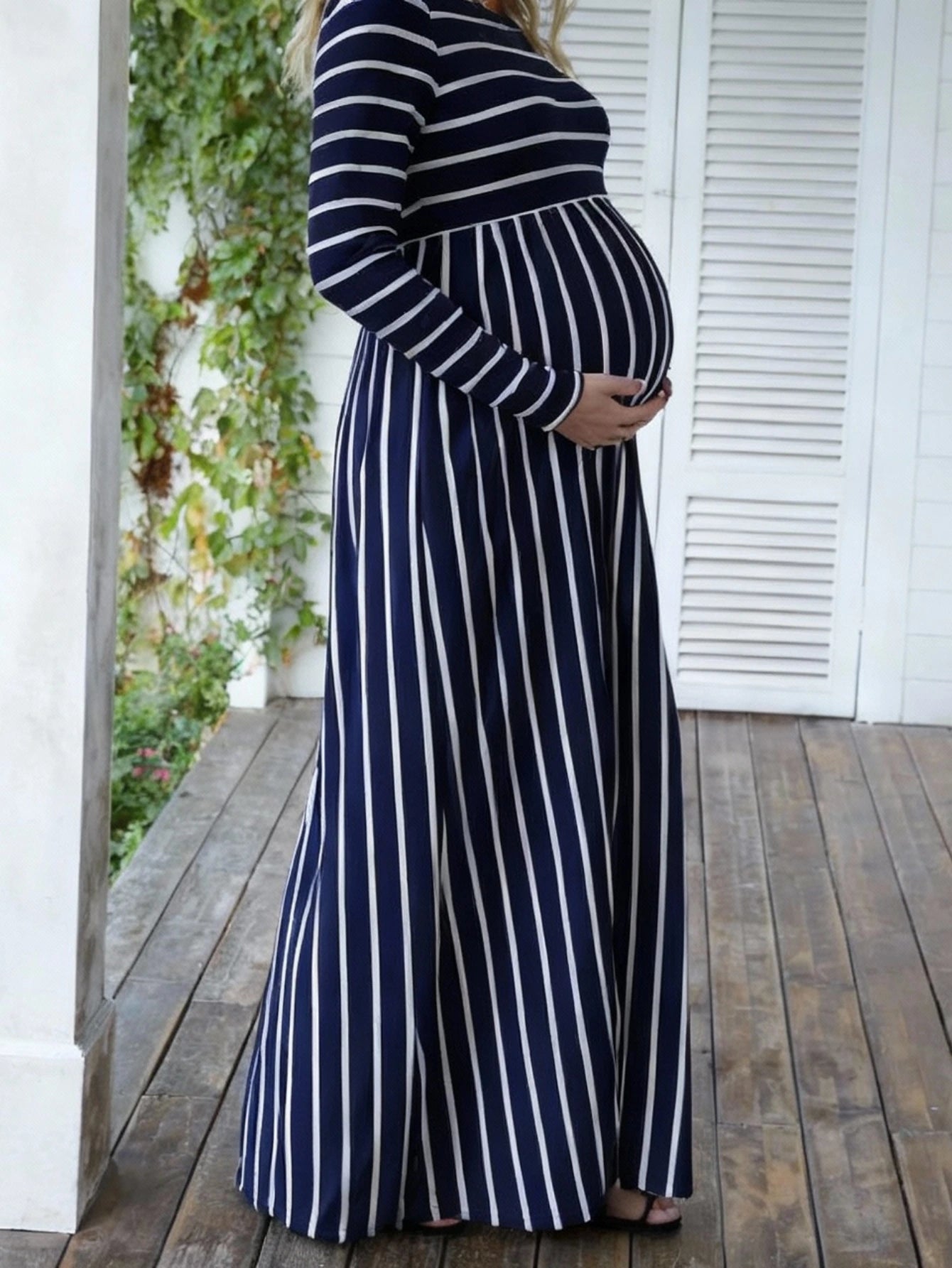 Stripped Maternity Dress
