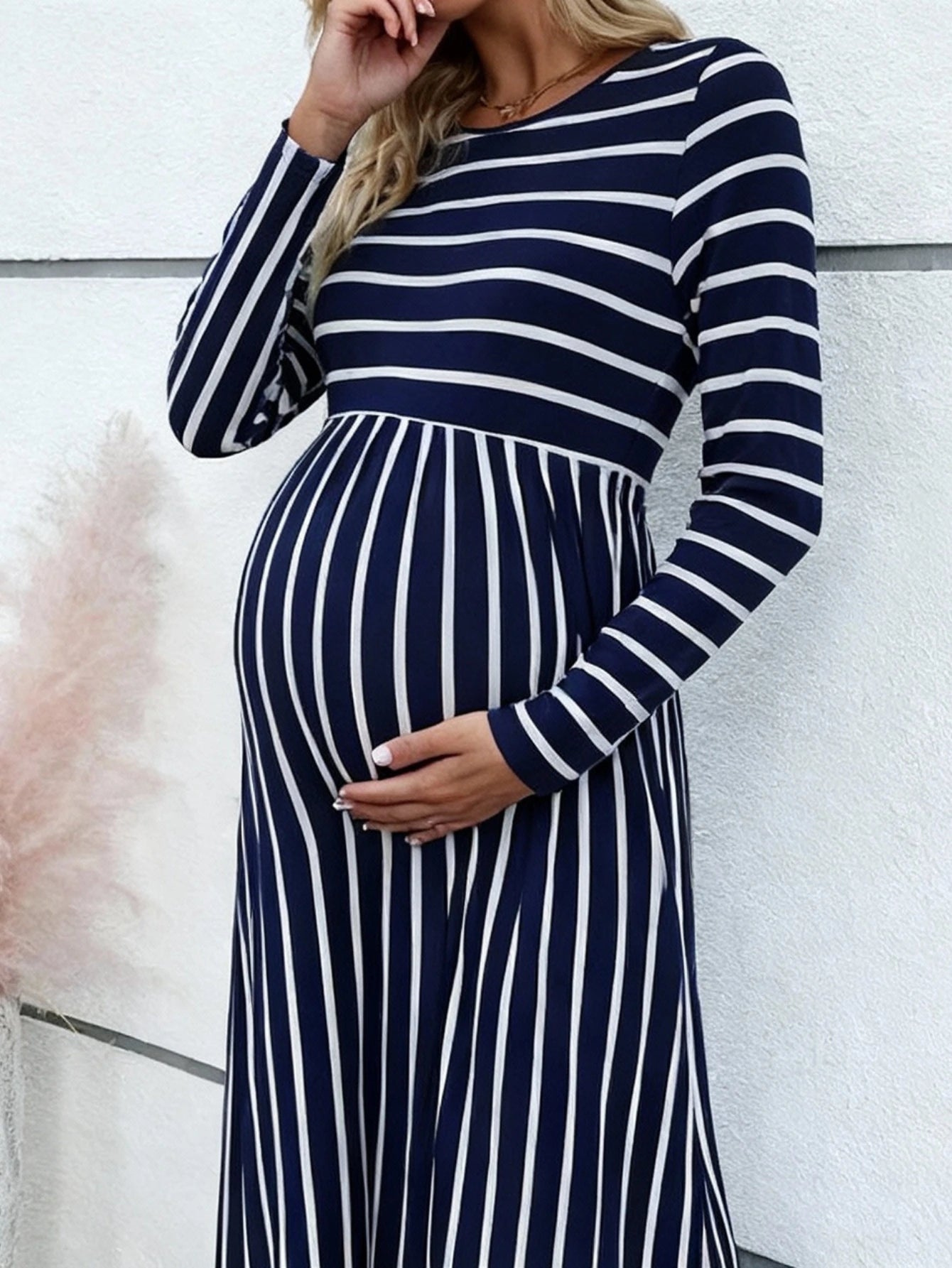 Stripped Maternity Dress