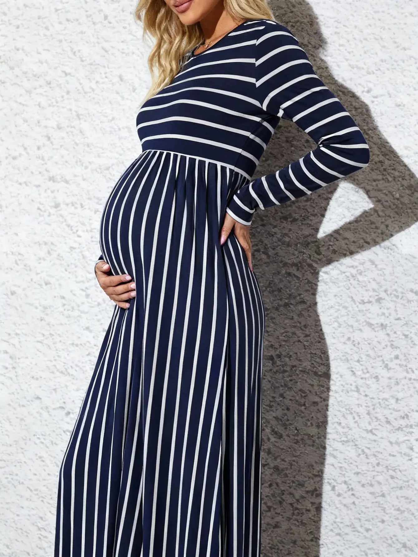 Stripped Maternity Dress