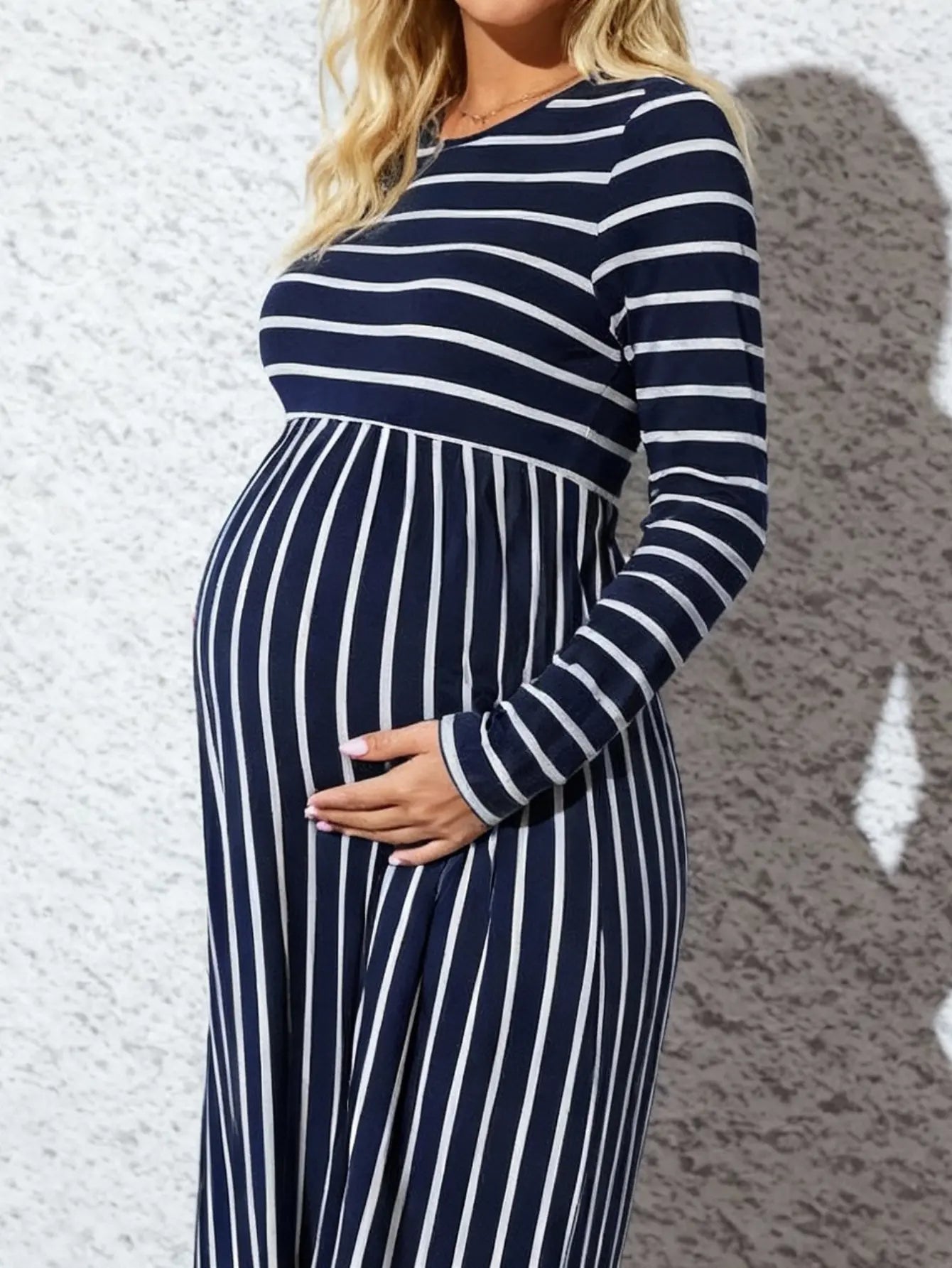 Stripped Maternity Dress