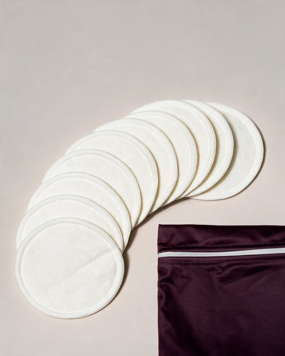 Organic Bamboo Nursing Pads — 10-Pad Set with Washable Bag