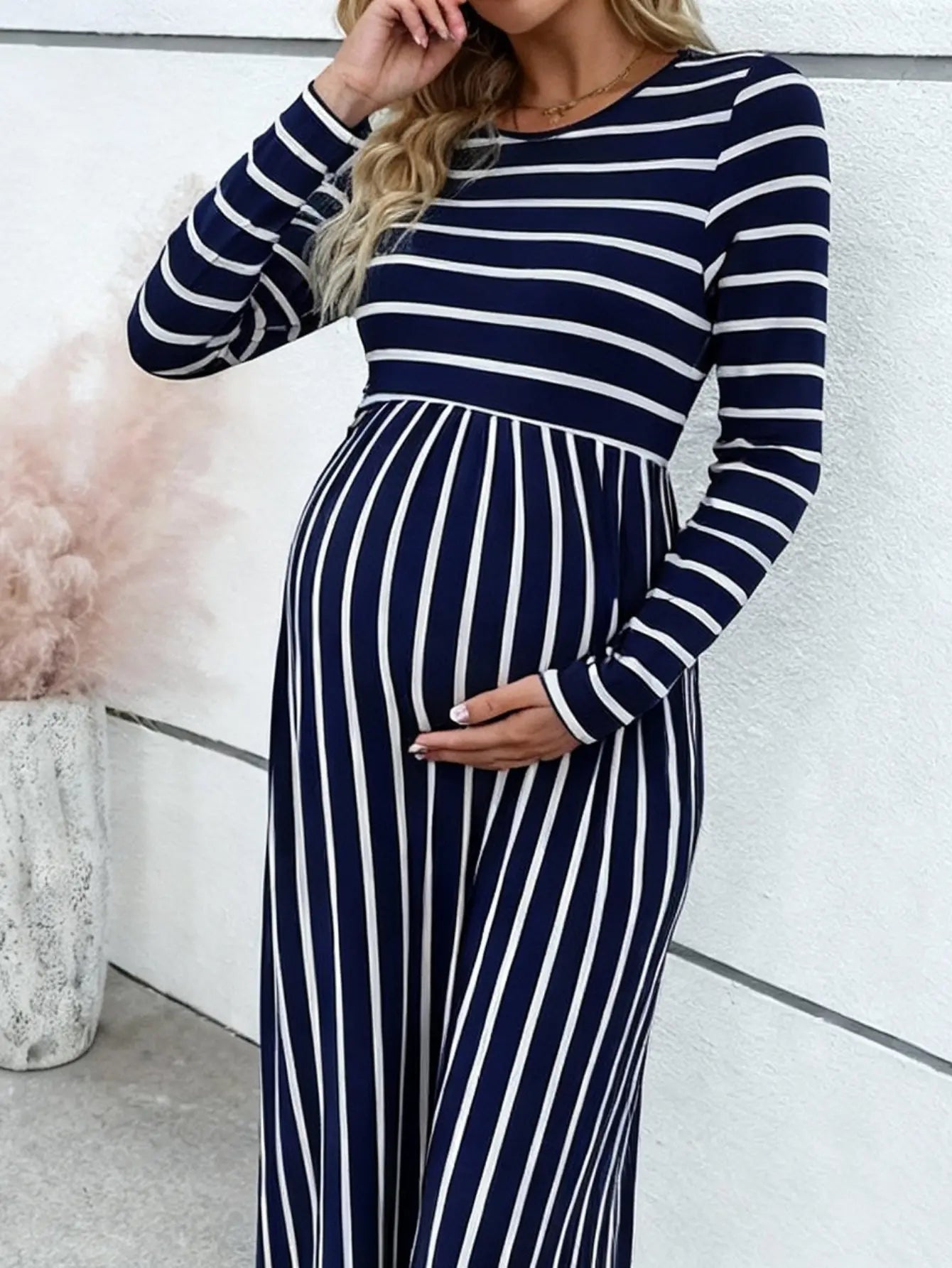 Stripped Maternity Dress