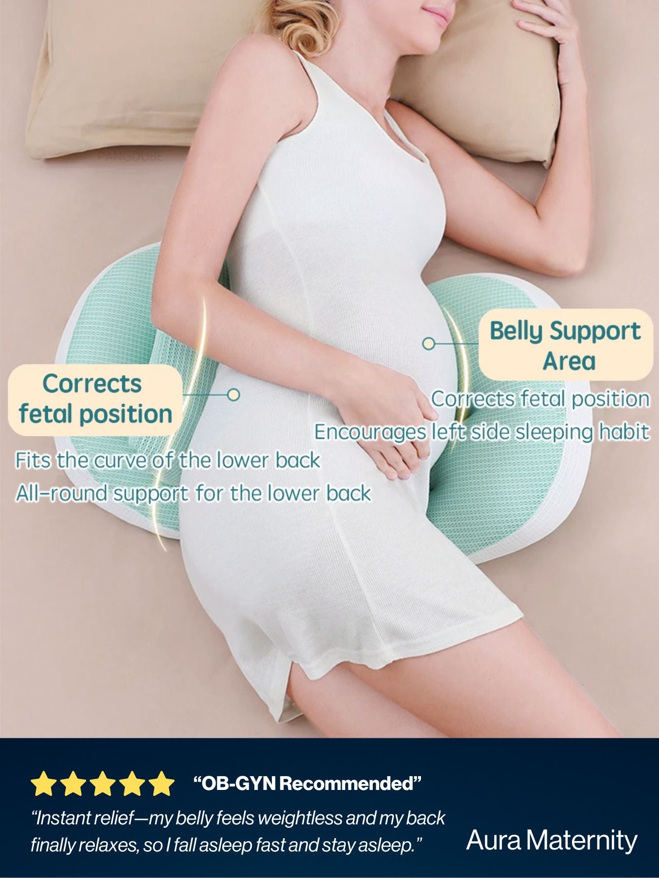 Aura™ Cozy Belly Pillow — for Deeper, Dreamier Rest