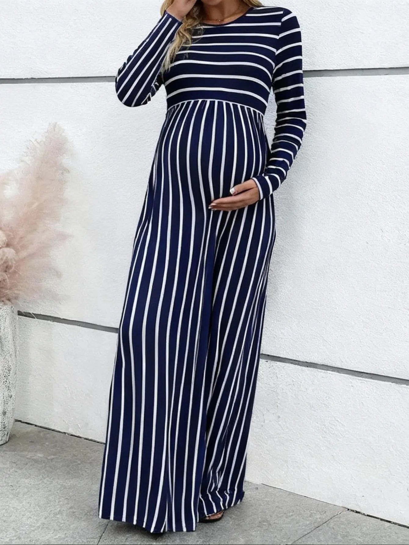Stripped Maternity Dress