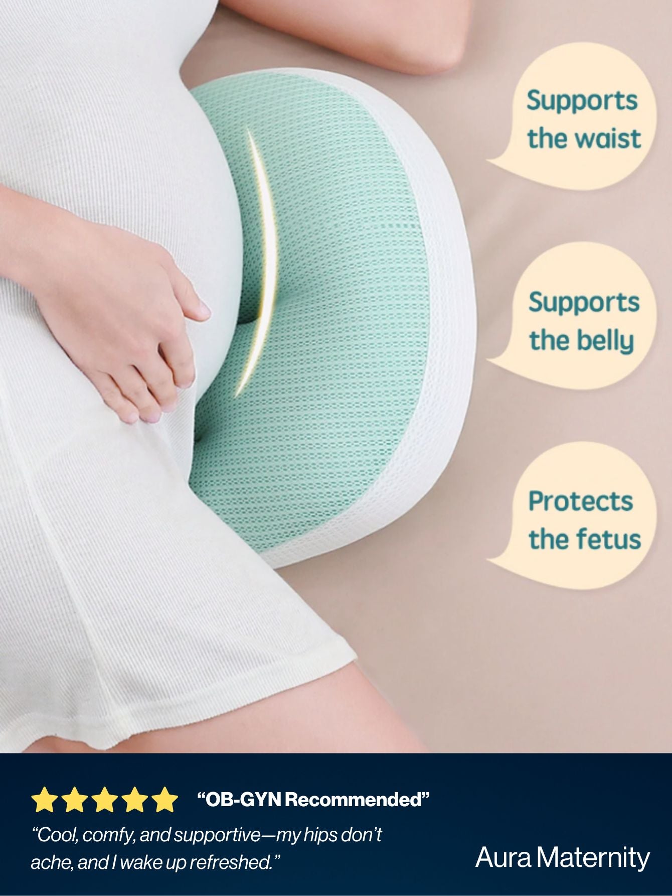 Aura™ Cozy Belly Pillow — for Deeper, Dreamier Rest