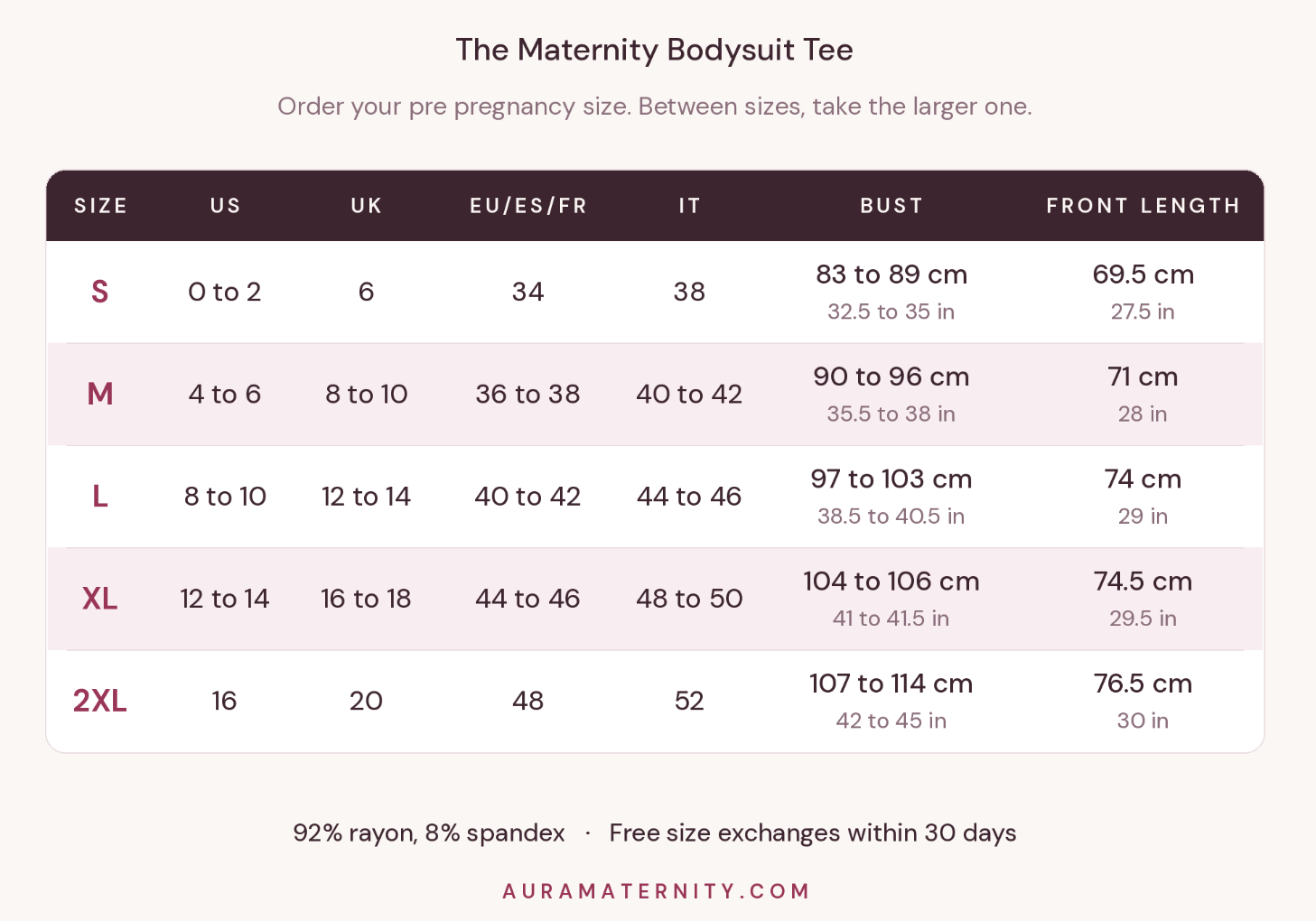 Aura Maternity Bodysuit Tee