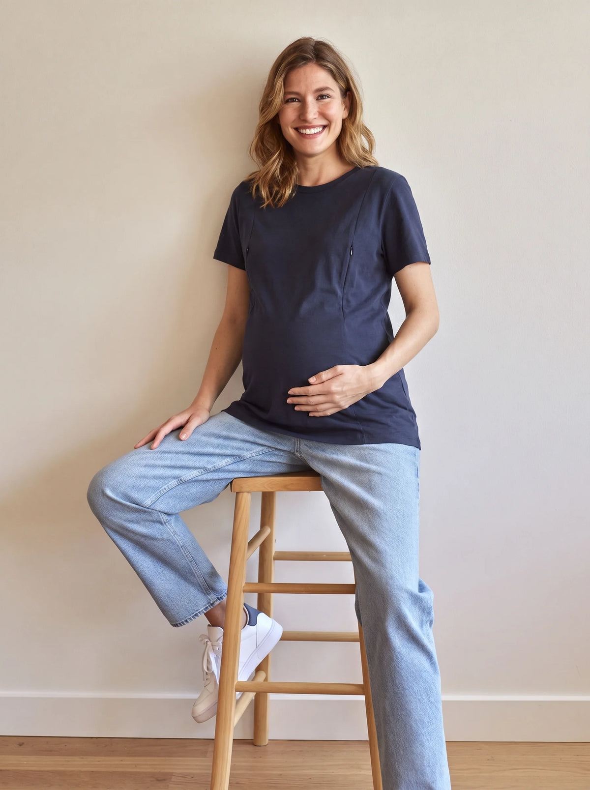 Relaxed fit maternity tee with room for the bump
