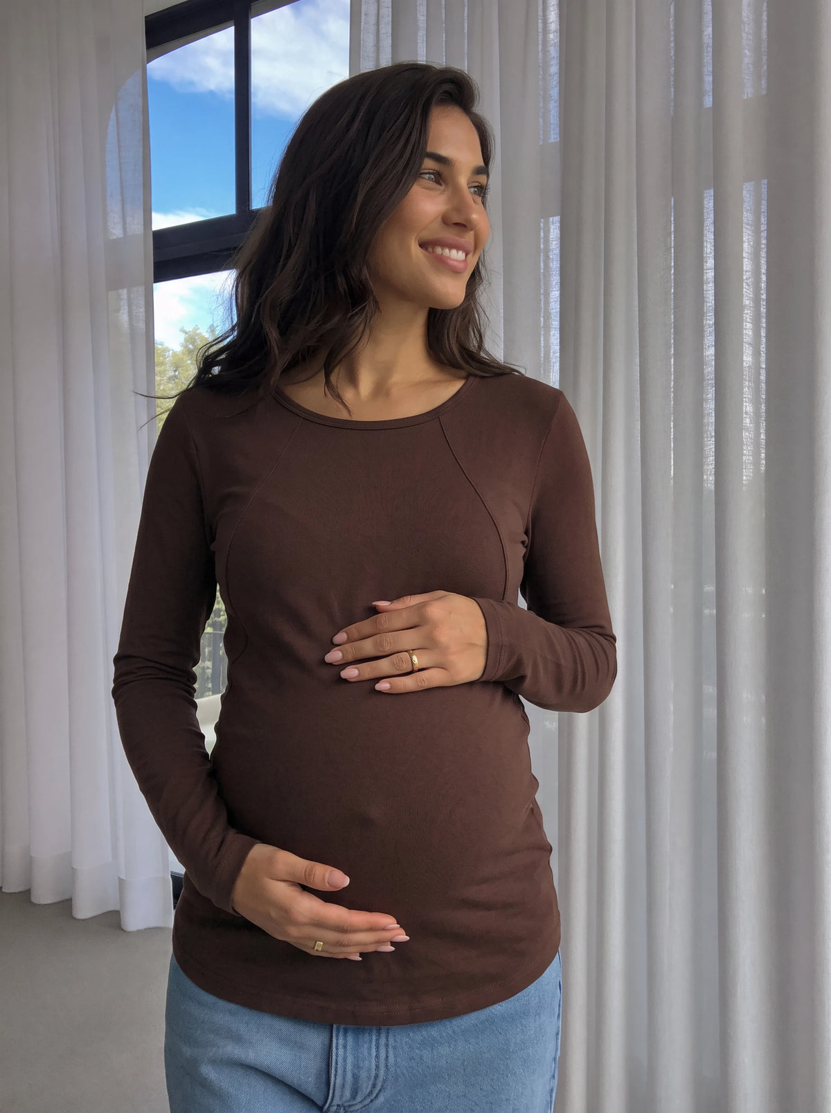 Soft stretch fit with room for the bump