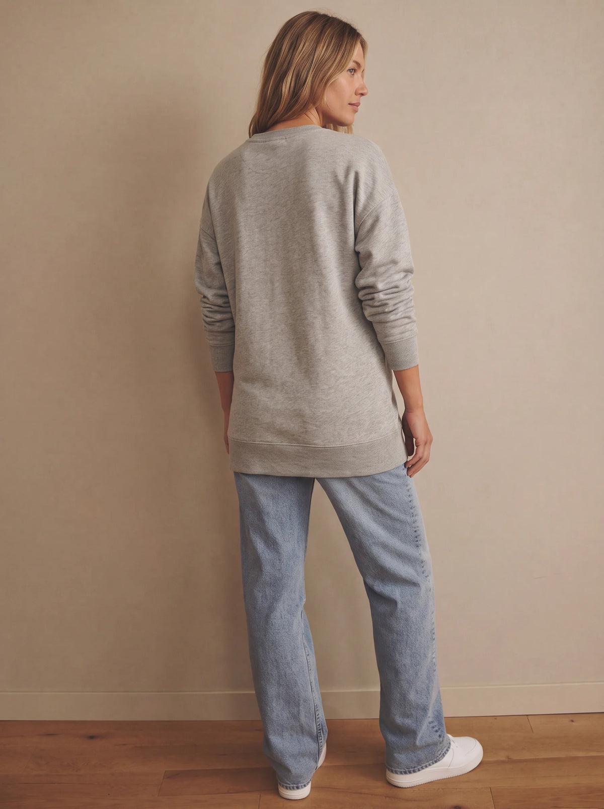 Gray nursing sweatshirt back view