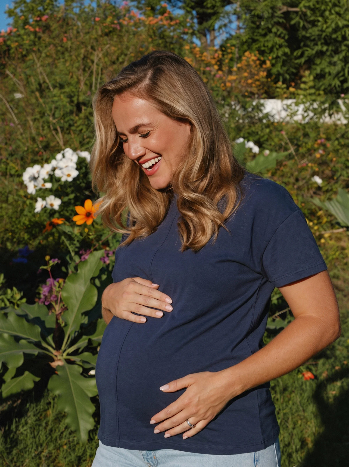 Relaxed fit with room for the bump