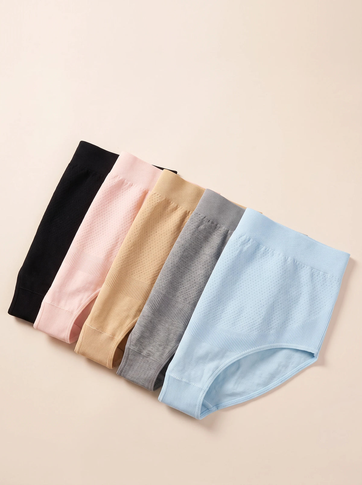 Belly Bliss maternity panties in black, pink, apricot, gray and blue