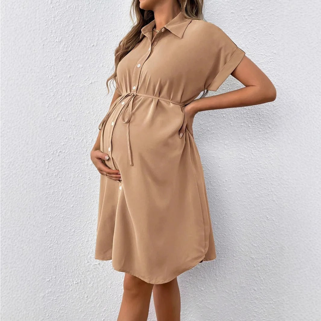 Aura™ Madison Button-Down Maternity Summer Dress
